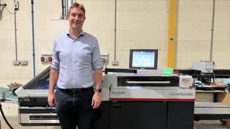 Micropress' James Cross with the AFV-566FKT iCE Folder